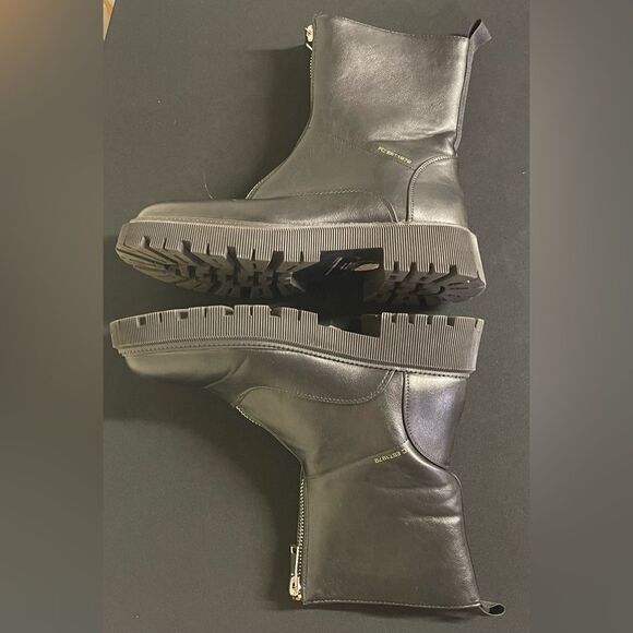 French Connection Size 10 Julie Black Zipper Combat Boots - Picture 5 of 7